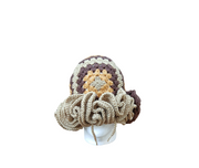 Caramel Latte Ruffle Crochet Hat – Handmade Cozy Statement Hat with Ruffles