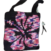 Handcrafted Hibiscus Tote Bag, Handmade Tote Bag, Crochet Bag, Customizable Tote, Boho Bag, Personalized Gift