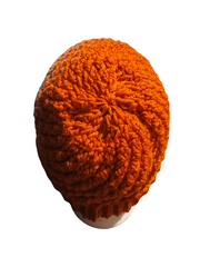 Rust Ridge Men’s Crochet Beanie – Handmade Warm Winter Hat | Rustic Orange Knit Style Beanie for Men