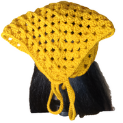 Handmade Crocheted Headscarf – Lacy Bandana, Boho Hair Wrap, Gift for Her, Elegant Crochet Accessory