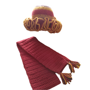 Handcrafted Granny Square Midi Length Scarf, Crochet Scarf, Boho Scarf, Vintage Style Hat, Unique Gift, Winter Fashion