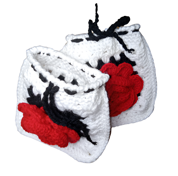 Valentine's Day Crochet Rose Clutch, Granny Square Pouch, Handmade Bag, Boho Crochet Bag, Gift for Her