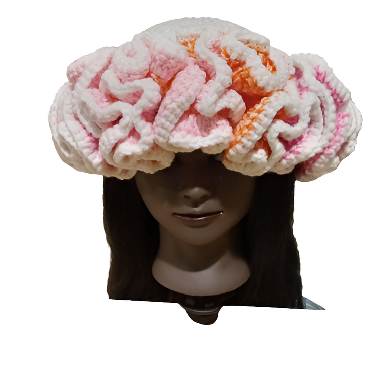 Handmade Crochet Extreme Ruffle Hat, Stylish Hat, Unique Hat, Winter Accessories, Boho Hat, Fashion Hat, Gift for Her