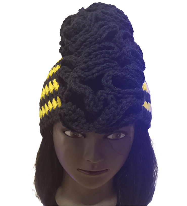 Handmade Crochet Mohawk Hat, Crochet Ruffle Hat, Winter Hats, Autumn Hat, Acrylic Yarn Beanie, Crochet Hat, Bold Fashion, Fun Hat, Sorority