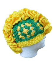 Sunshine Swagger Mohawk Ruffle Hat – Handmade Crochet Statement Hat