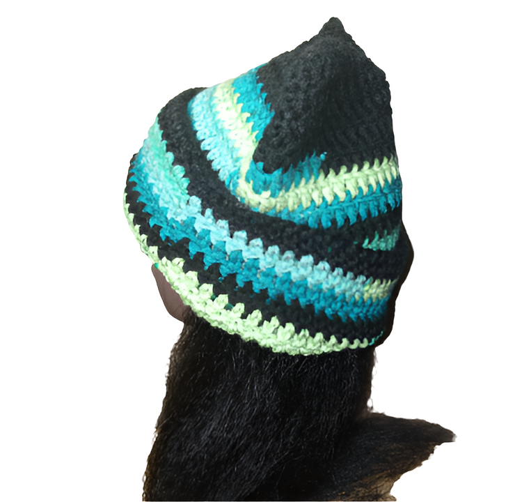 Green Dream Cat Beanie, Handmade Beanie, Cat Ear Hat, Cozy and Stylish, Cute Beanie, Trendy Hat, Fashion Accessories