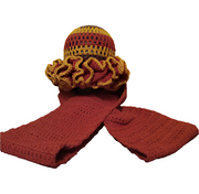 Handcrafted Granny Square Midi Length Scarf, Crochet Scarf, Boho Scarf, Vintage Style Hat, Unique Gift, Winter Fashion