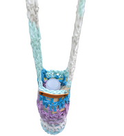 Crochet Water Bottle Holder Crossbody Bag – Handmade Sling Carrier for Reusable Bottles – Summer Festival, Hiking, Boho Style, Gift for Her