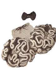 Sweet Newborn Crochet Peanut Butter Ruffle Pants & Chocolate Bow Headband Set | Baby Photo Prop | Personalized Gift Handmade Infant Outfit