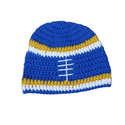 Handmade Crochet Football Beanie, Custom Team Colors, Crochet Hat, Sport Fan Gear, Custom Sports Hat, Warm Beanie