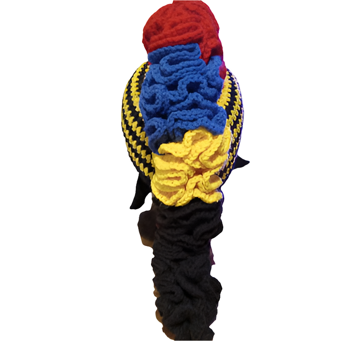 Handmade Crochet Mohawk Hat, Crochet Ruffle Hat, Winter Hats, Autumn Hat, Acrylic Yarn Beanie, Crochet Hat, Bold Fashion, Fun Hat, Sorority