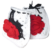 Valentine's Day Crochet Rose Clutch, Granny Square Pouch, Handmade Bag, Boho Crochet Bag, Gift for Her