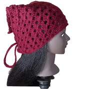 Handmade Crocheted Headscarf – Lacy Bandana, Boho Hair Wrap, Gift for Her, Elegant Crochet Accessory