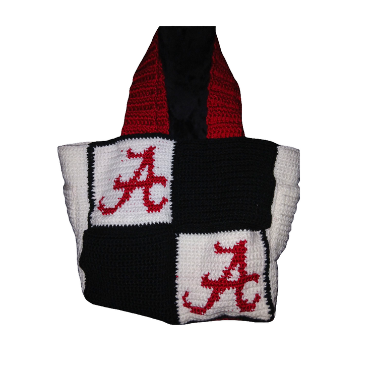 Handmade Crochet Alabama Tote Bag – Crimson Tide Reversible Game Day Purse 👜🐘 | Roll Tide Fan Gear