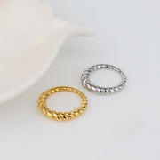 European And American Retro Personalized Twist Spiral Irregular Titanium Steel Ring