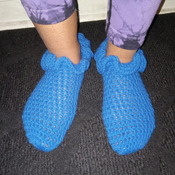 Handmade Crochet Ruffle Socks, Women's Footwear, Fashion Socks, Comfortable, Stylish, Special Occasion, Breathable