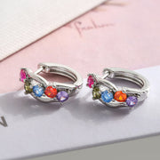 18K Gold Zircon Vintage Circle Earrings Female Special Interest Light Luxury