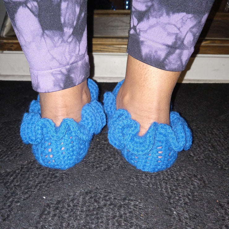 Handmade Crochet Ruffle Socks, Women's Footwear, Fashion Socks, Comfortable, Stylish, Special Occasion, Breathable