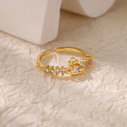 Retro Affordable Luxury Open Purple Zircon Ring