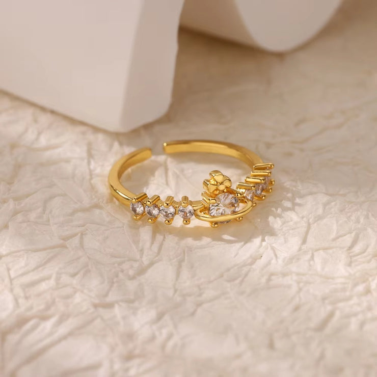 Retro Affordable Luxury Open Purple Zircon Ring