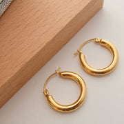 Round Versatile Elegant Retro Titanium Steel Simple Earrings