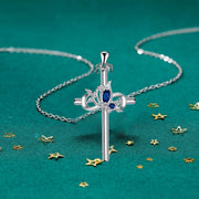 European And American High-grade Vintage Cross Necklace Female Butterfly Clavicle Chain