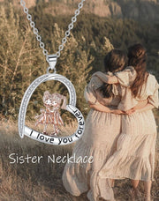 Special-interest Design Inlaid Hearts Sisters Pendant Necklace Girlfriends