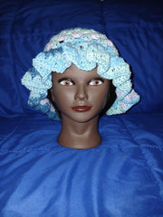 Granny Stitch Ruffle Hat – Crochet Crinkle Ruffle Bucket Hat – Handmade Colorful Summer Hat – Boho Festival Accessory for Her