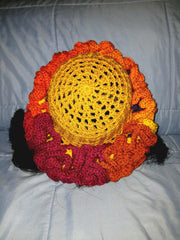 Extreme Ruffle Crochet Hat – Spiral or Mesh Style – Handmade Crown Ruffle Statement Hat – Festival, Boho, Afrocentric Headwear