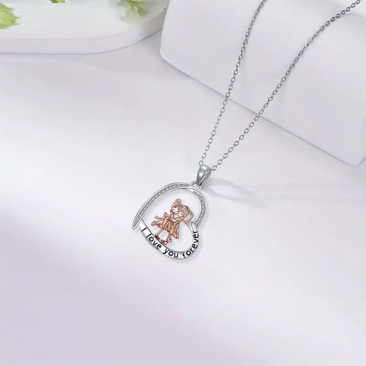 Special-interest Design Inlaid Hearts Sisters Pendant Necklace Girlfriends