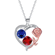 Ornament Love Pendant Rose Necklace