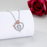 European And American Fashion Minority Design Heart-shaped Rose Pendant Mother And Daughter Necklace Female Accessories