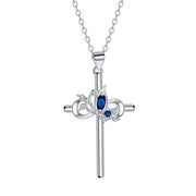 European And American High-grade Vintage Cross Necklace Female Butterfly Clavicle Chain