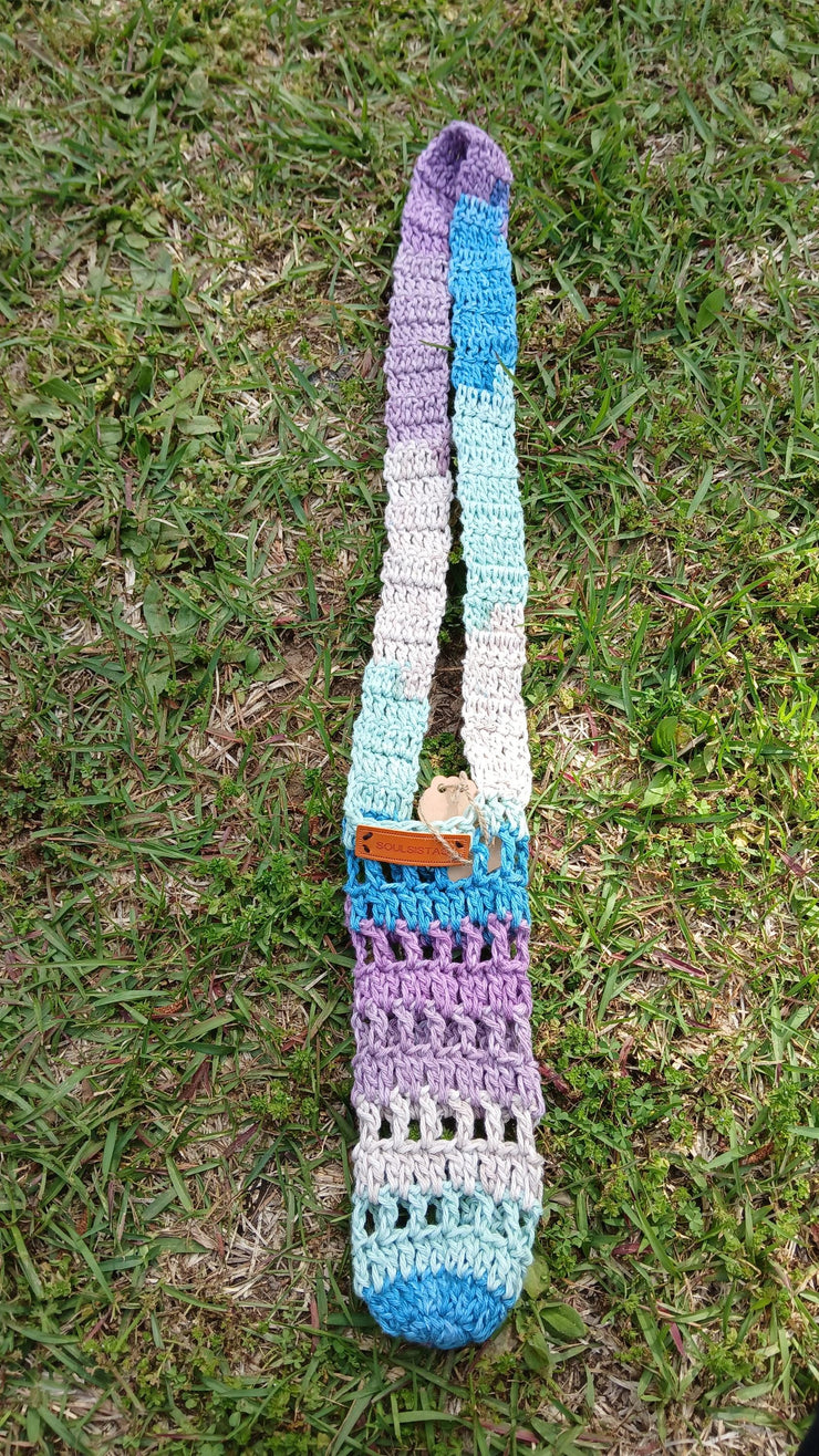 Crochet Water Bottle Holder Crossbody Bag – Handmade Sling Carrier for Reusable Bottles – Summer Festival, Hiking, Boho Style, Gift for Her