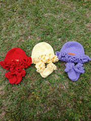 Baby Ruffle Hat & Socks Set – Handmade Infant Gift – 0-6M or 6-12M – Newborn or Infant Sizes – Custom Colors – Perfect for Baby Shower Gift