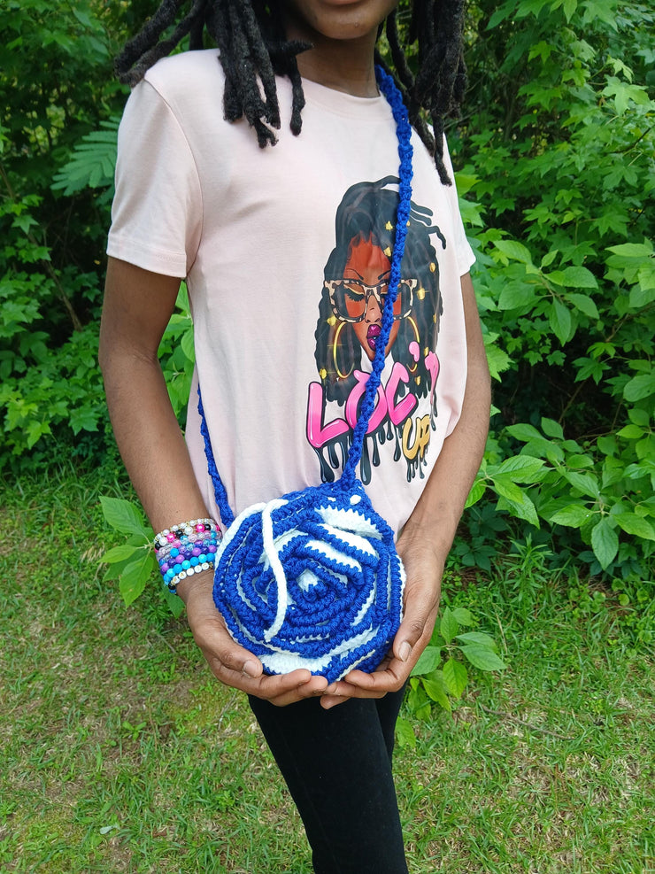 Crochet Rose Bag – Handmade Flower Purse – Wristlet or Crossbody Style – Statement Floral Bag for Festivals, Gifts, or Special Occasions