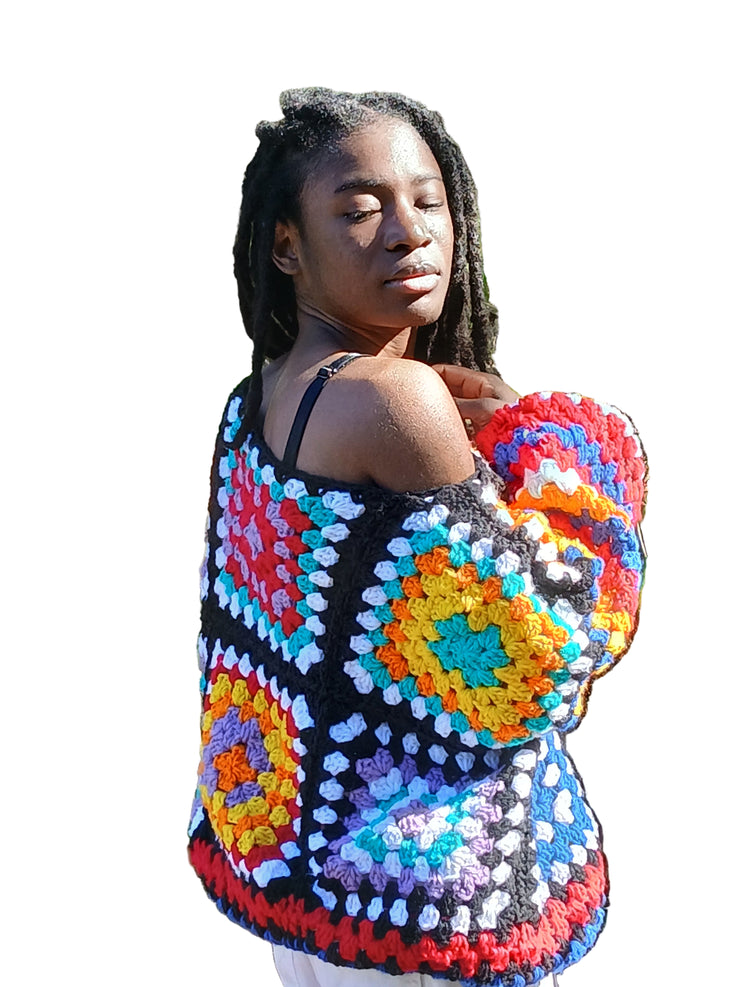 The Bold Soul Off-Shoulder Granny Sweater