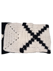 4-Piece Crochet Cotton Dish Towels – Handmade Black & White Kitchen Set