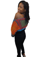 The Cozy Waffle Stitch Off-Shoulder Crop Sweater