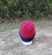 Ole Miss Inspired Red & Blue Crochet Beanie – Handmade Team Spirit Hat