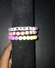 ✨ Custom Bracelet Stack – Kay Pretty (Set of 3) ✨